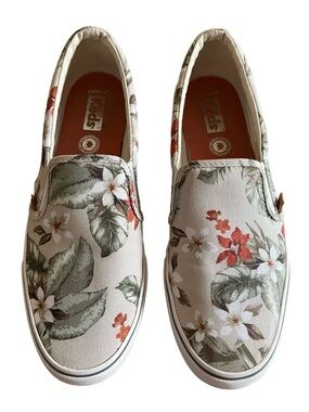 Keds Women's Jump Kick Slip On Tropical Sneakers – Size 8.5